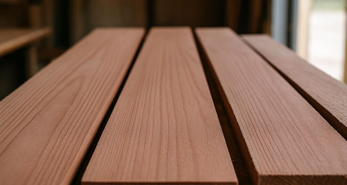 Redwood planken met rustige nerf en warme roodbruine kleur